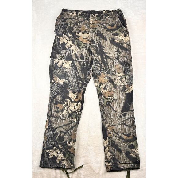 Mossy Oak Pants Mens Large Brown Camo Cargo Pockets Relaxed Grunge Hunt Outdoors - Picture 1 of 8